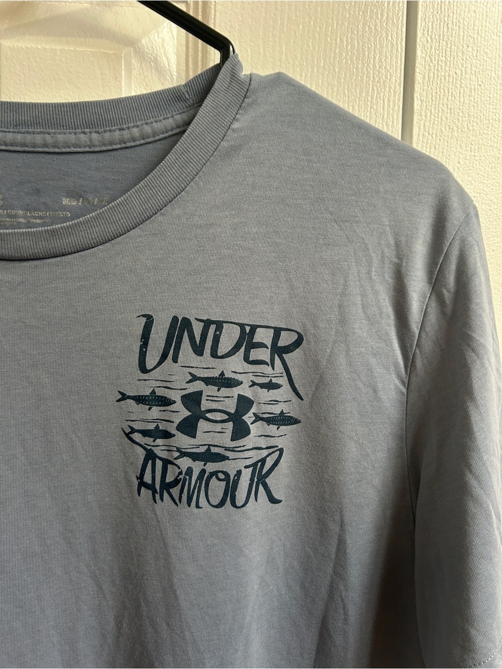 Under Armour Men's Slate Blue Short-Sleeve Logo Tee - Picture 2 of 2